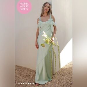 Show Me Your MuMu Mint Green Bow-Shoulder Maxi Dress